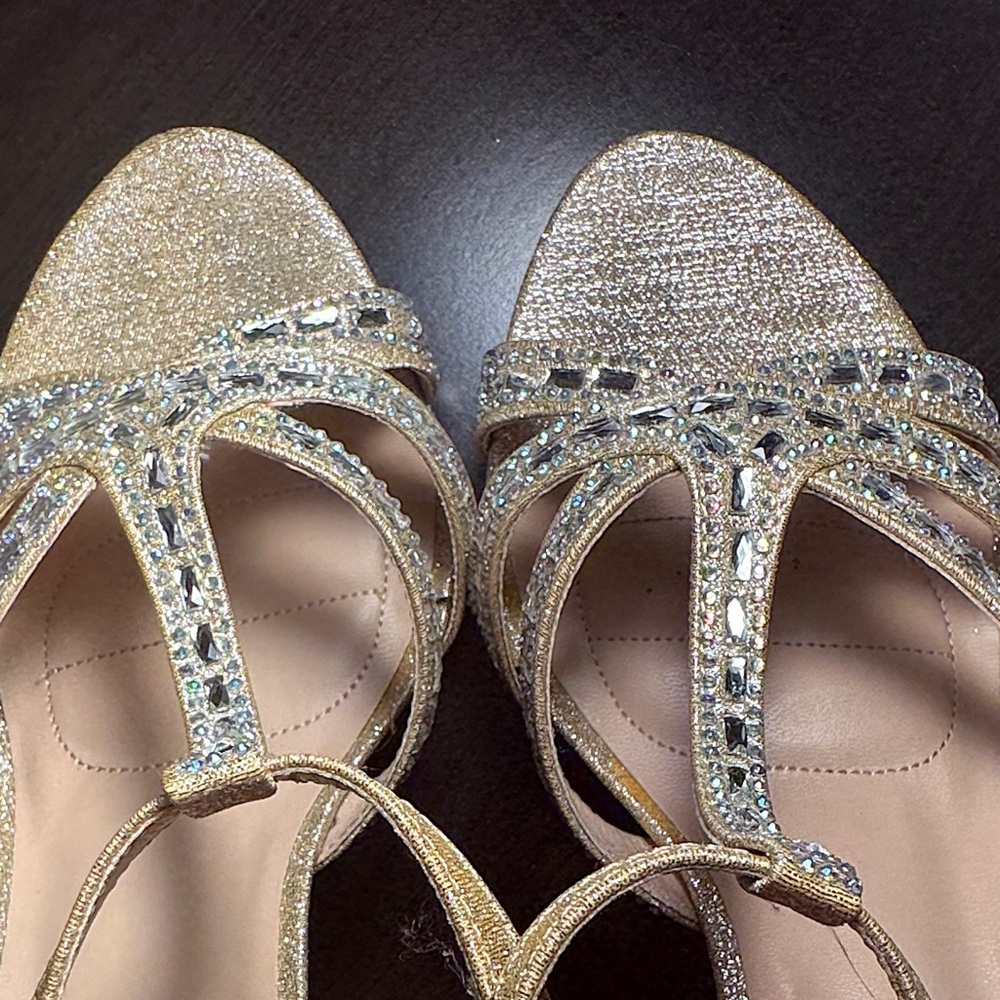 Lorraine Gold and Silver Strappy Heels - Picture 5 of 7